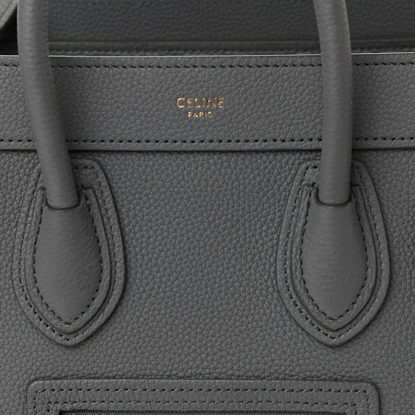 Baby Drummed Calfskin Nano Luggage Kohl