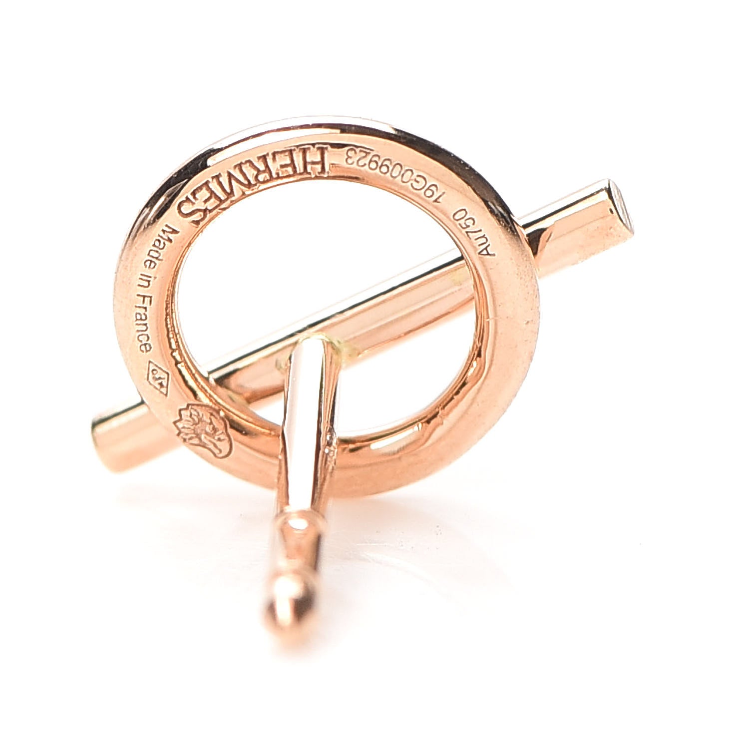 Hermes 18K Rose Gold PM Echappee Earrings 4 of 5