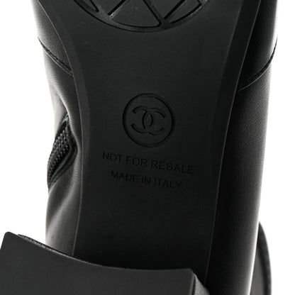 Chanel Stretch Lambskin Cap Toe CC Short Boots 35 Black 7 of 9