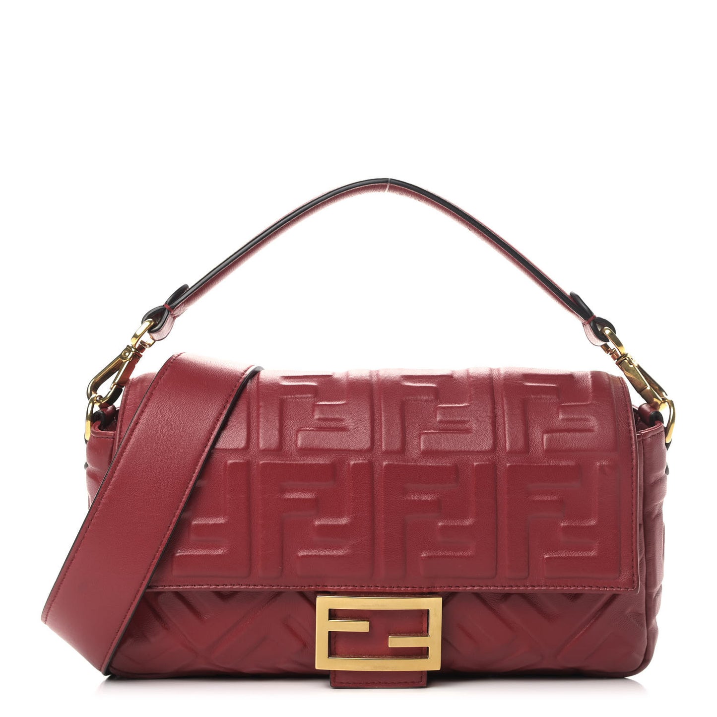 Nappa FF 1974 Embossed Baguette Fragola
