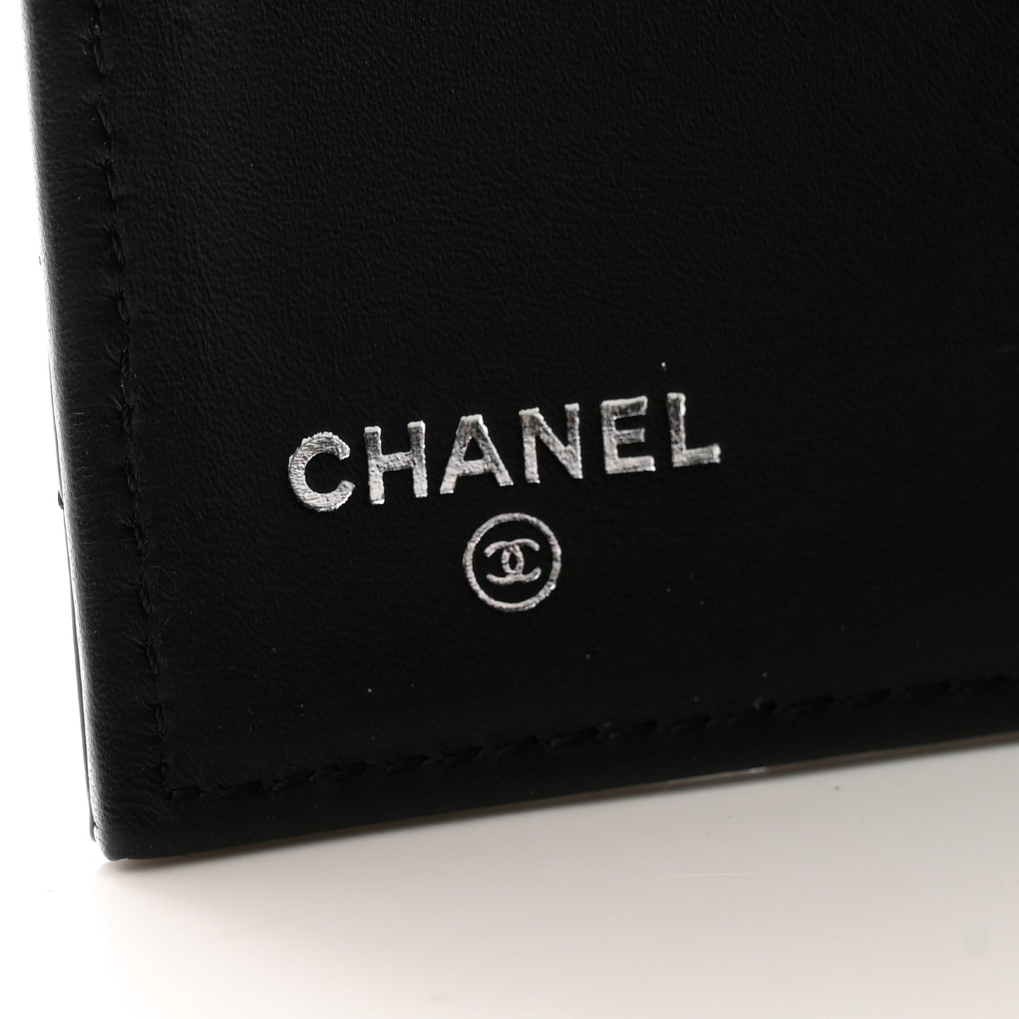 Patent Quilted Large Flap Wallet Black