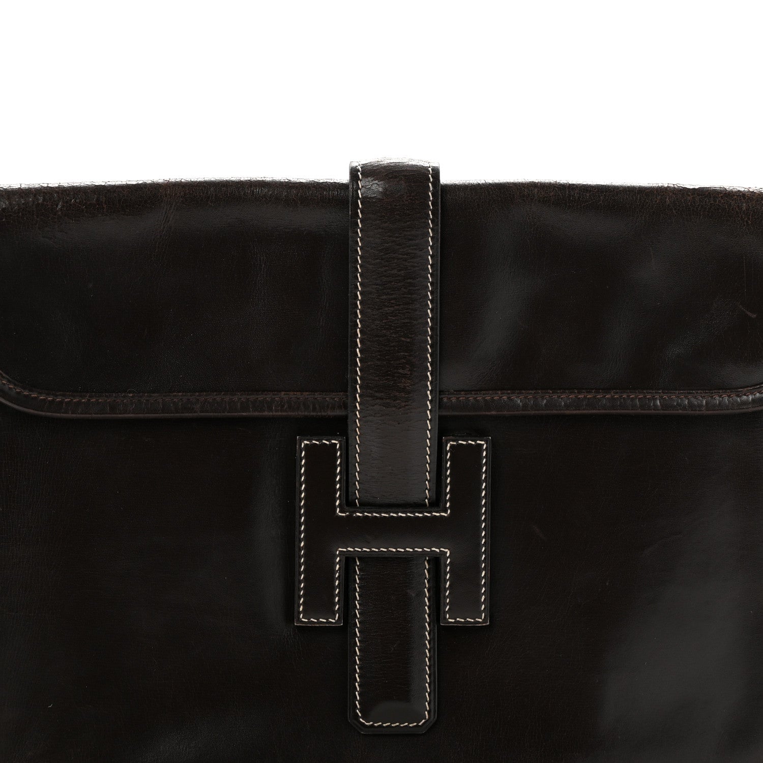 Hermes Box Jige GM Clutch Chocolate 8 of 14