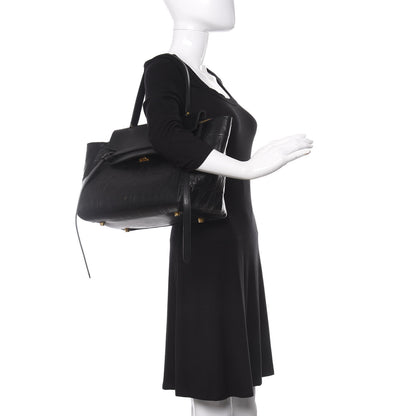 Celine Calfskin Crocodile Embossed Small Belt Bag Black 3 of 9