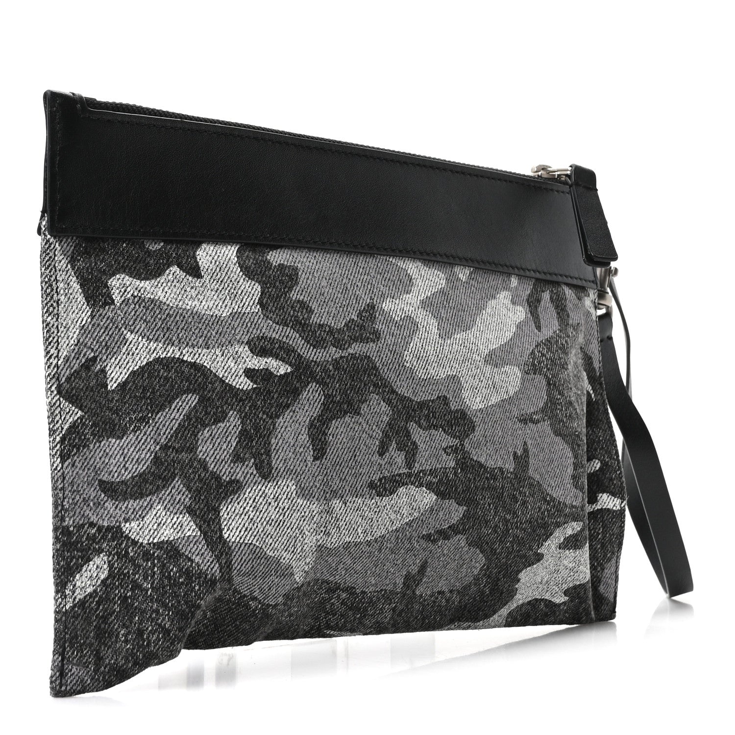 Marc Jacobs Denim Camo XL The Sack Flat Pouch Grey 3 of 9