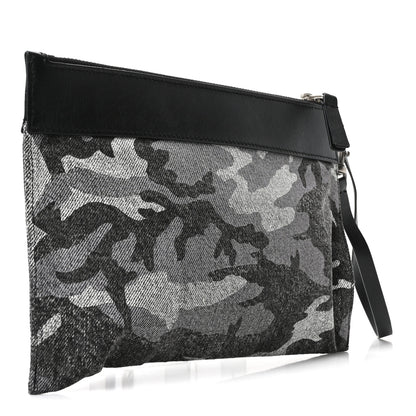 Marc Jacobs Denim Camo XL The Sack Flat Pouch Grey 3 of 9