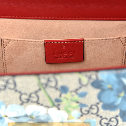 Gucci GG Supreme Monogram Blooms Small Padlock Shoulder Bag Beige Blue Navy Hibiscus Red 6 of 9