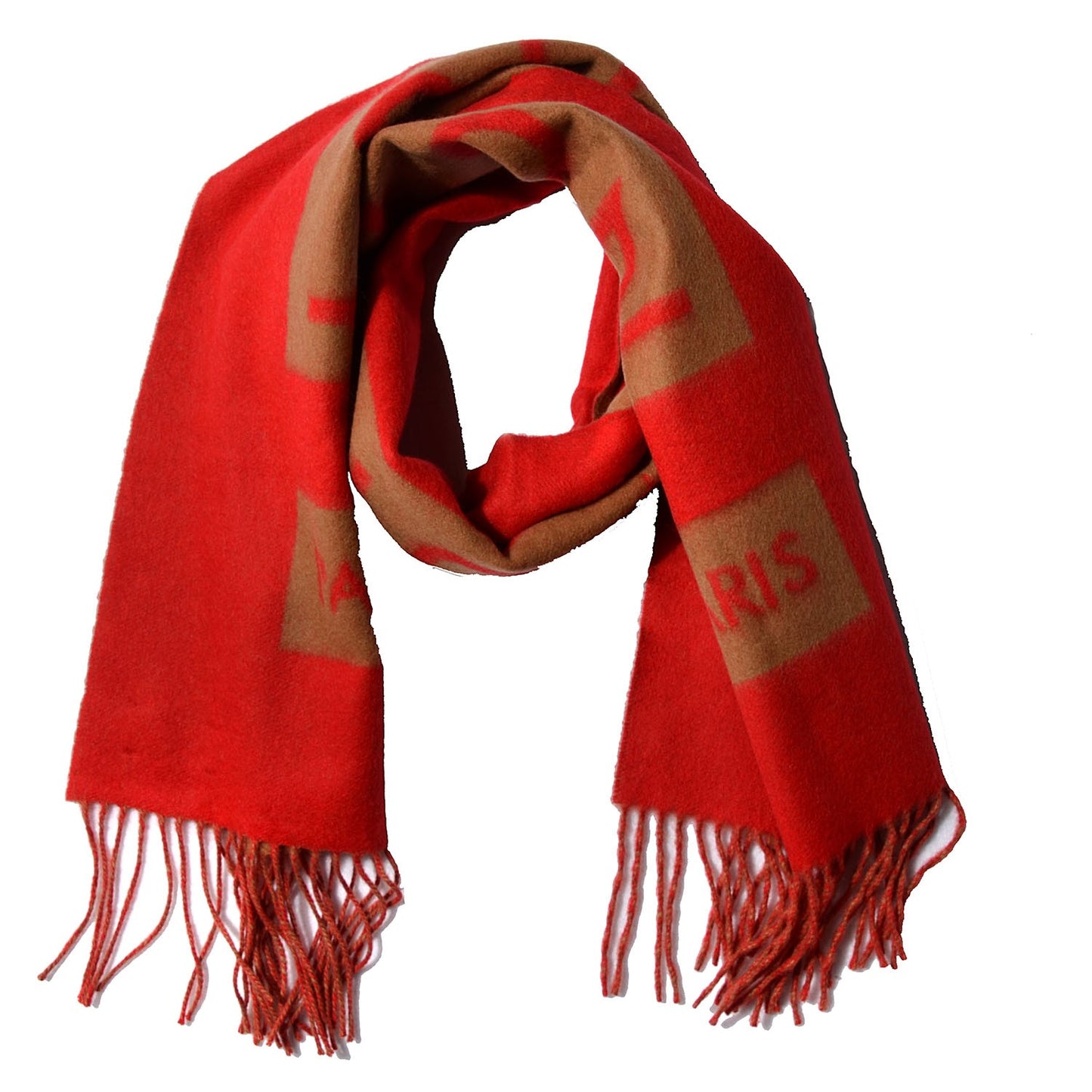 Cashmere Baroda Muffler Scarf Rouge Camel