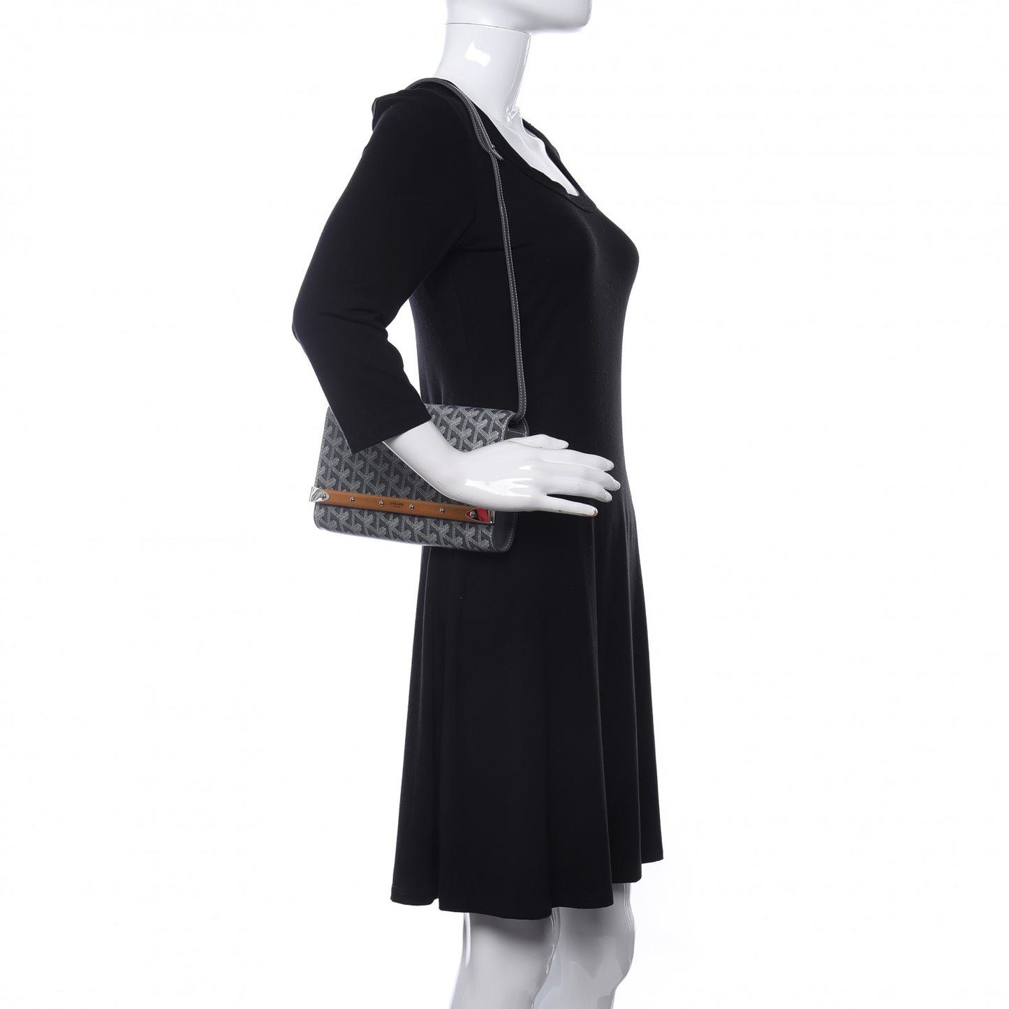 Goyardine Monte Carlo Bois Clutch With Strap Gray