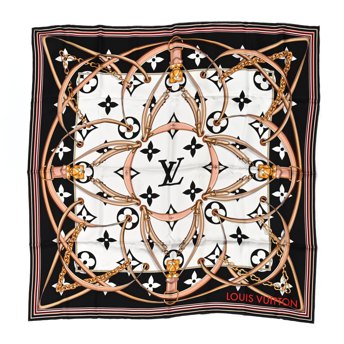 Silk Monogram Ultimate Square 90 Scarf Black