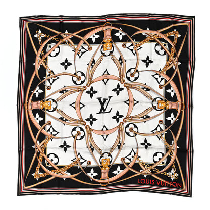 Louis Vuitton Silk Monogram Ultimate Square 90 Scarf Black 1 of 5