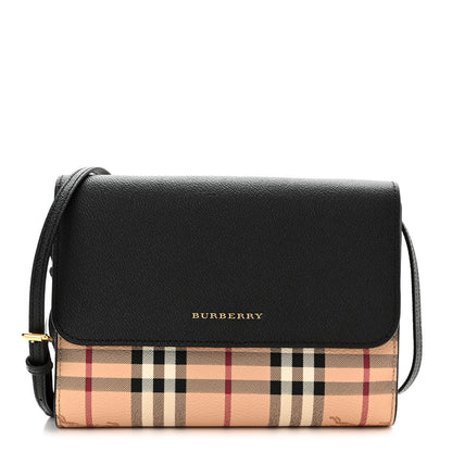 Burberry Haymarket Check Small Loxley Crossbody Black 1 of 9