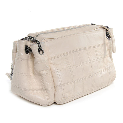 Chanel Lambskin LAX East West Shoulder Bag Ivory 3 of 7