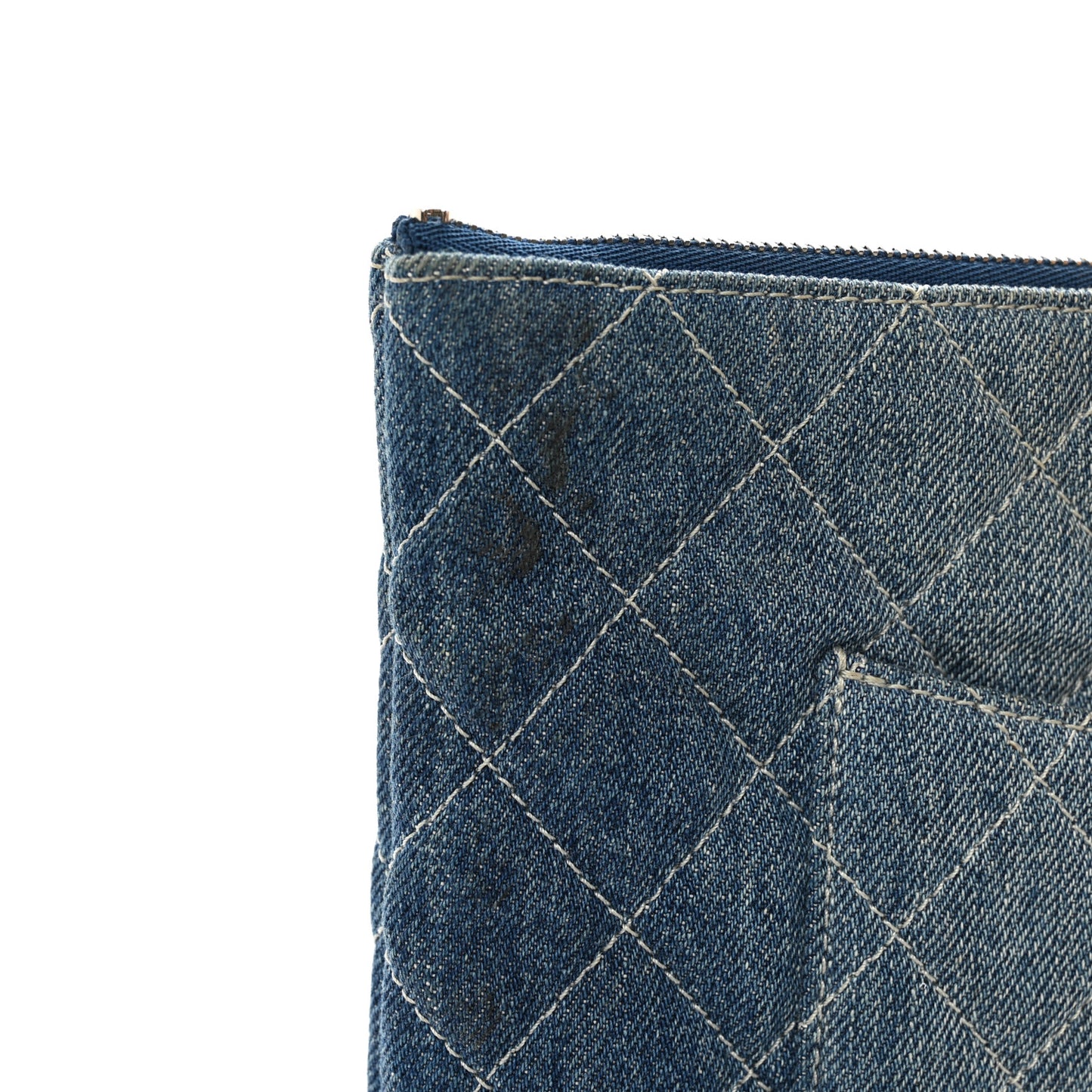 Denim Pocket Medium Cosmetic Case Blue