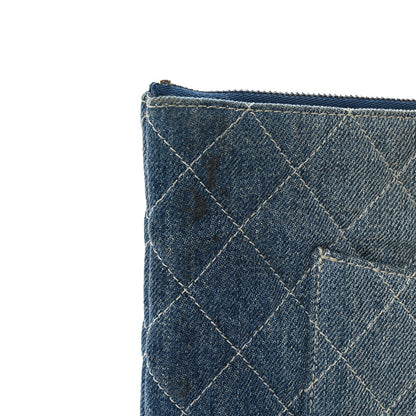 Chanel Denim Pocket Medium Cosmetic Case Blue 8 of 8