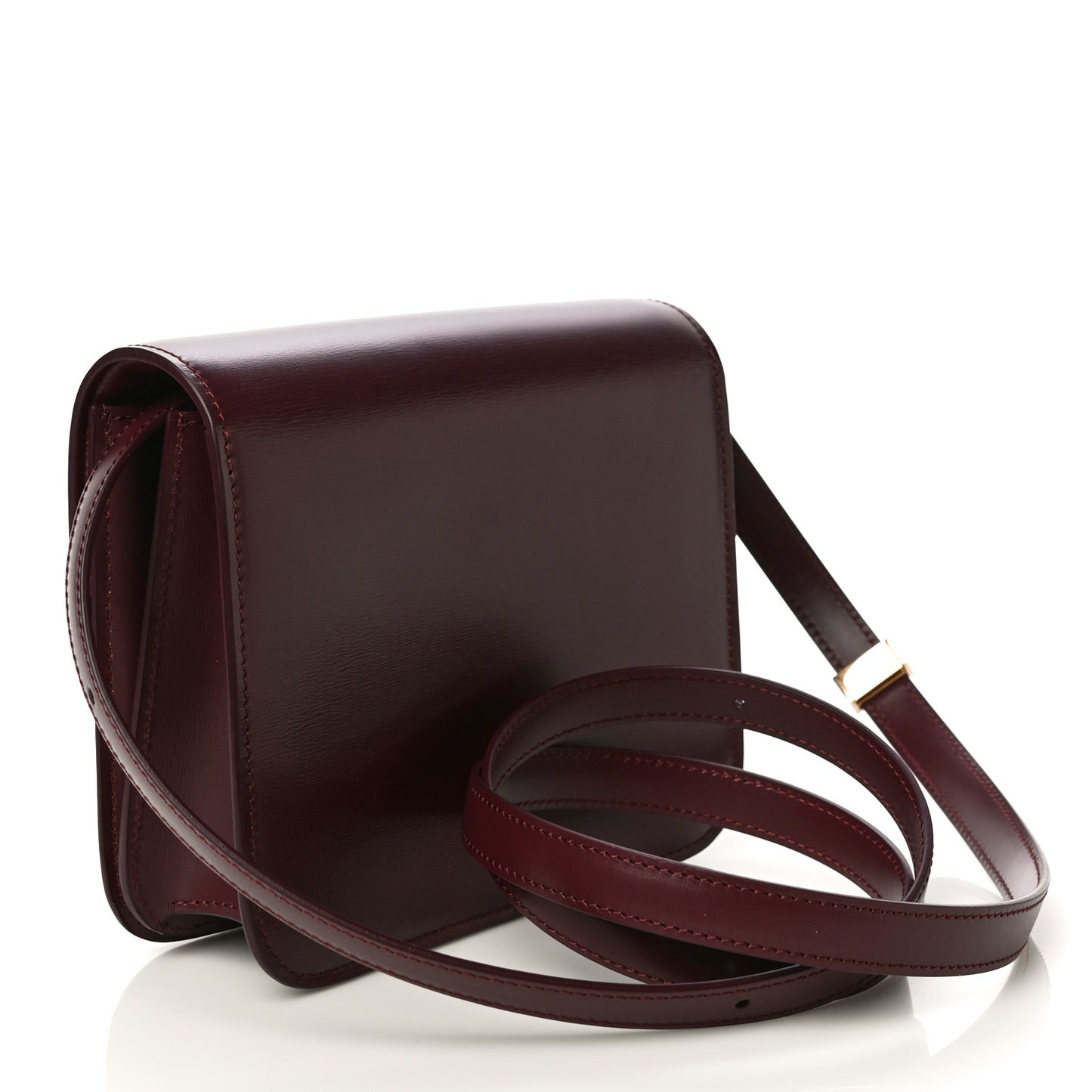 Box Calfskin Teen Classic Box Flap Bag Burgundy
