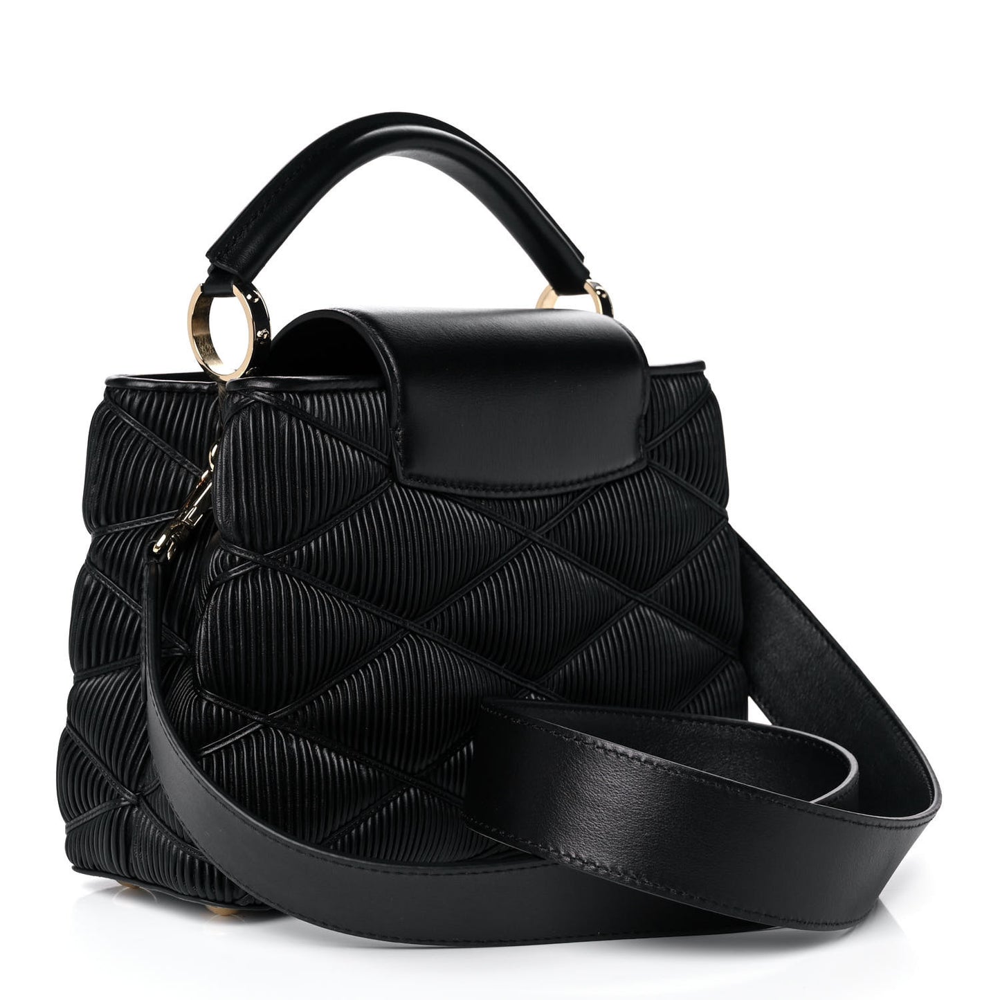 Calfskin Pleated Capucines BB Black