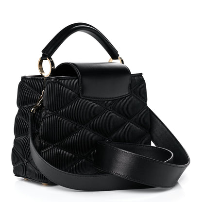 Louis Vuitton Calfskin Pleated Capucines BB Black 3 of 11