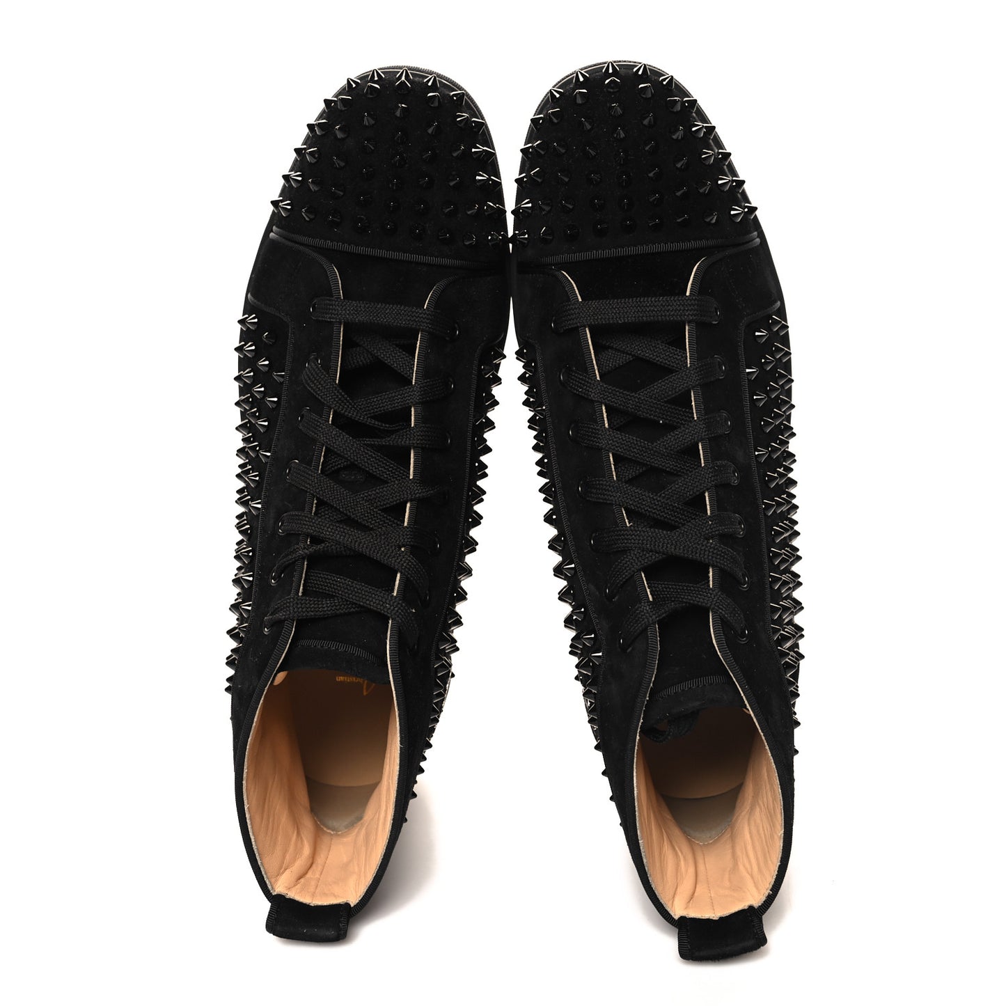 Veau Velours Mens Louis Orlato Flat Spikes Sneakers 45.5 Black