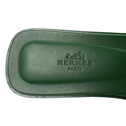 Hermes Calfskin Oran Sandals 38 Vert Electrique 8 of 10