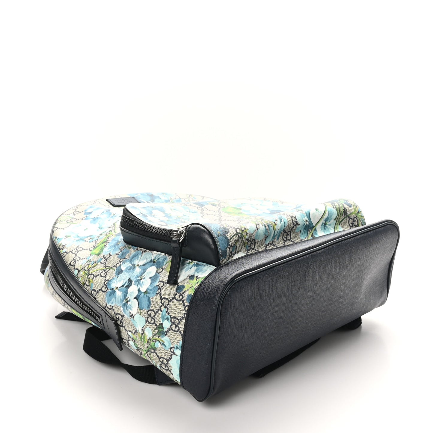 GG Supreme Monogram Blooms Medium Day Backpack Beige Blue Navy
