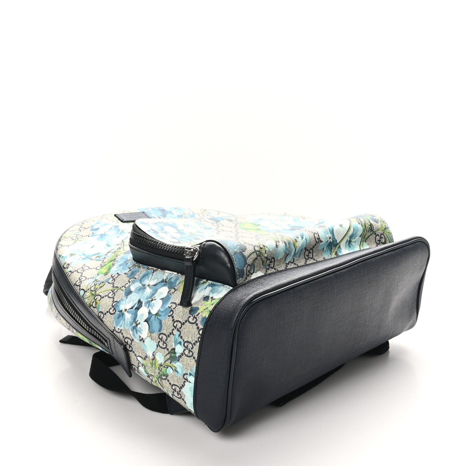 Gucci GG Supreme Monogram Blooms Medium Day Backpack Beige Blue Navy 4 of 10