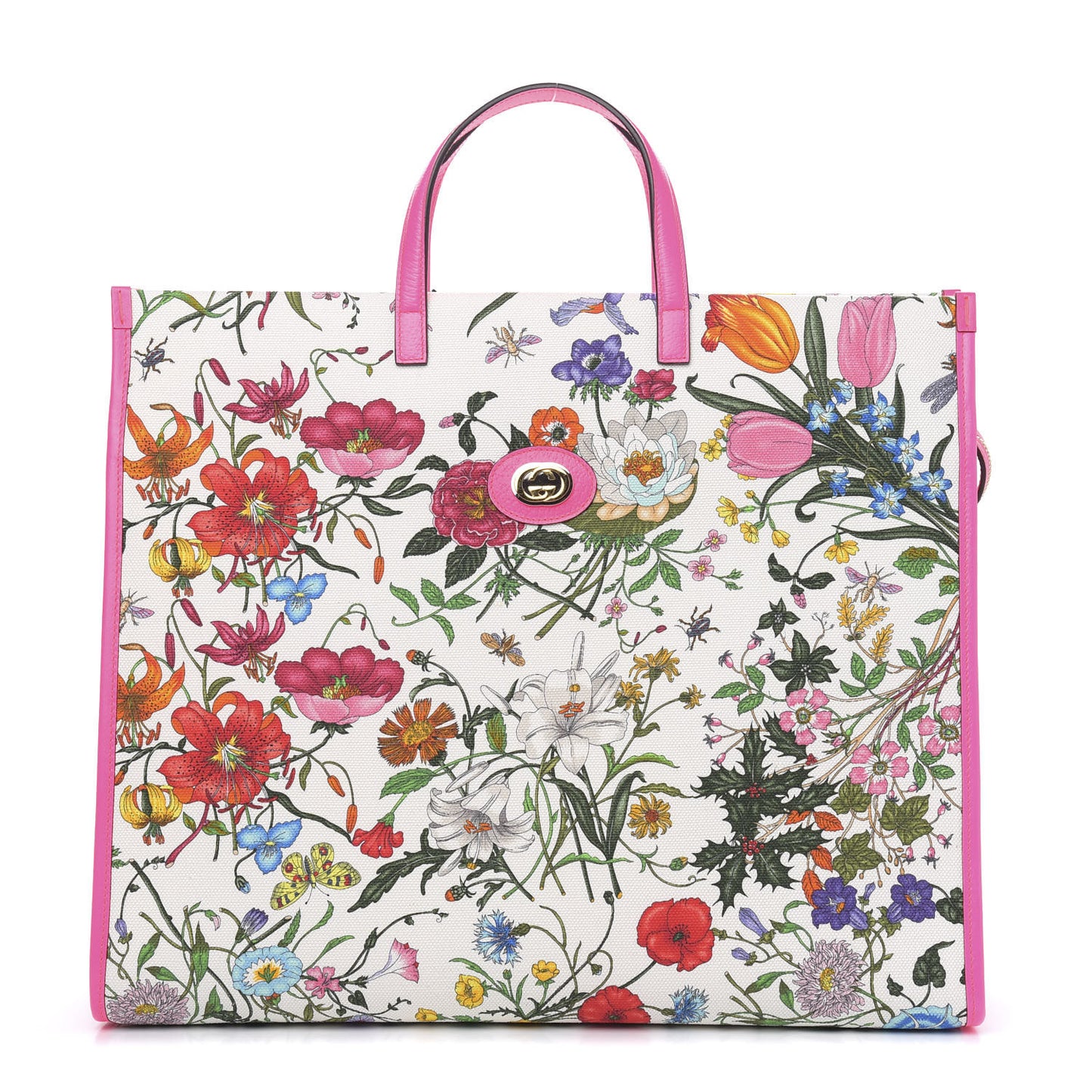 Canvas Large Flora Tote Pink Multicolor Fuchsia