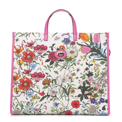 Gucci Canvas Large Flora Tote Pink Multicolor Fuchsia 1 of 8