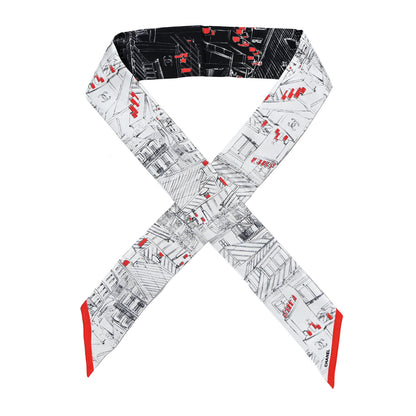 Chanel Silk CC City Slim Bandeau White Black Red 1 of 6