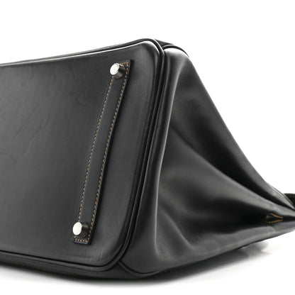 Hermes Evercalf Toile Ghillies Birkin 35 Black Denim Fonce 10 of 10