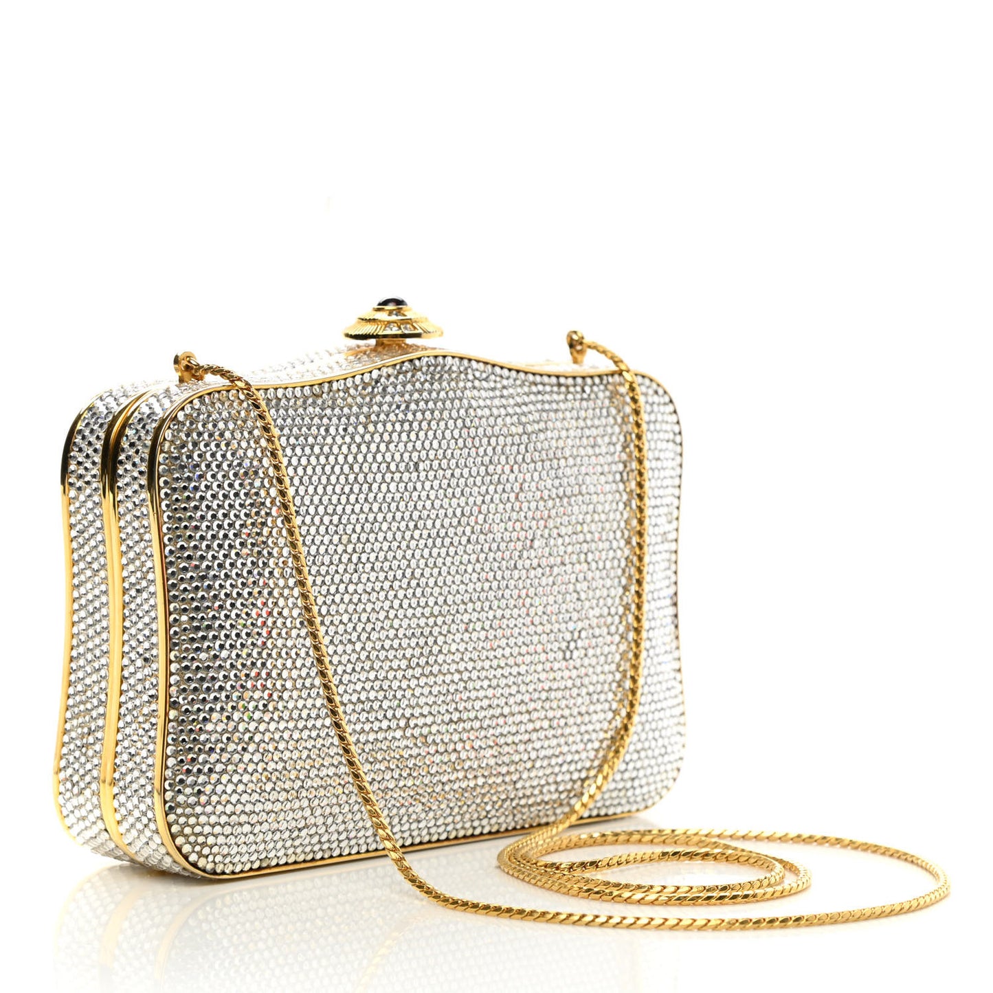 Swarovski Crystal Minaudiere Clutch Gold