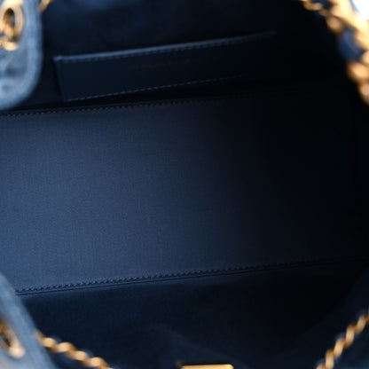 Chanel Washed Denim Quilted Small Chanel 25 Handbag Blue 5 of 10