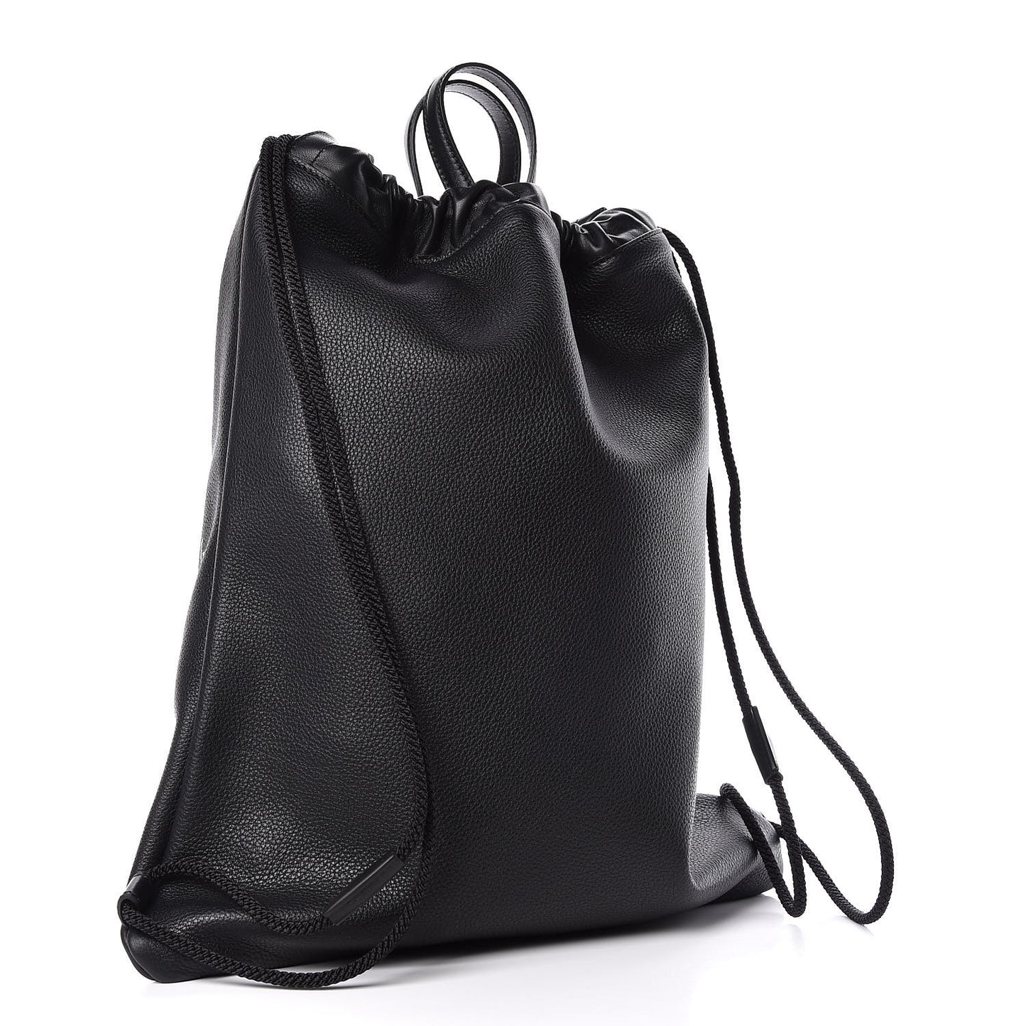 Calfskin Coco Capitan Logo Drawstring Backpack Black