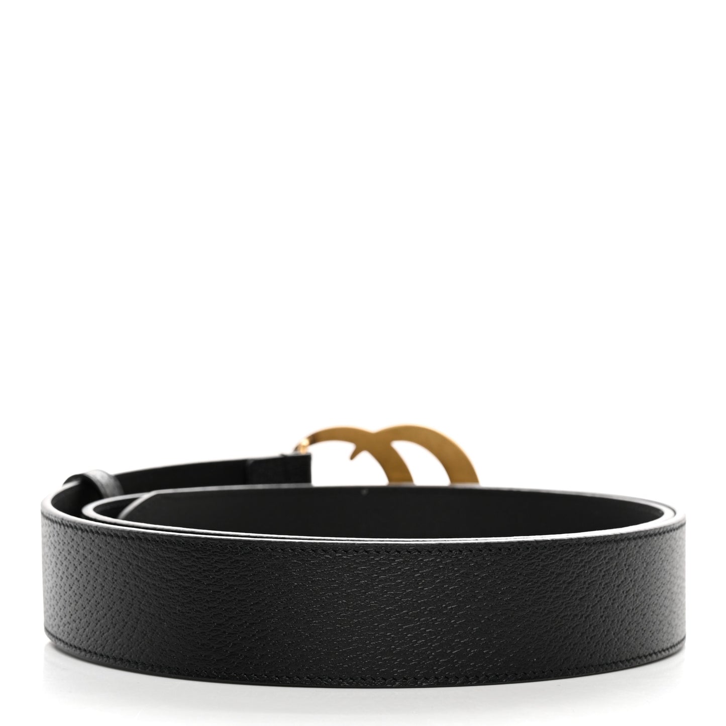 Textured Dollar Calfskin Double G 40mm Belt 110 44 Black