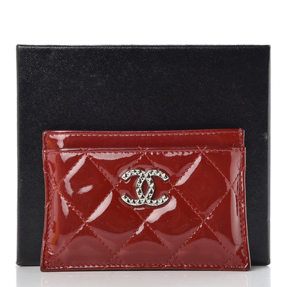 Chanel Patent Quilted Brilliant Card Holder Red 13 of 13