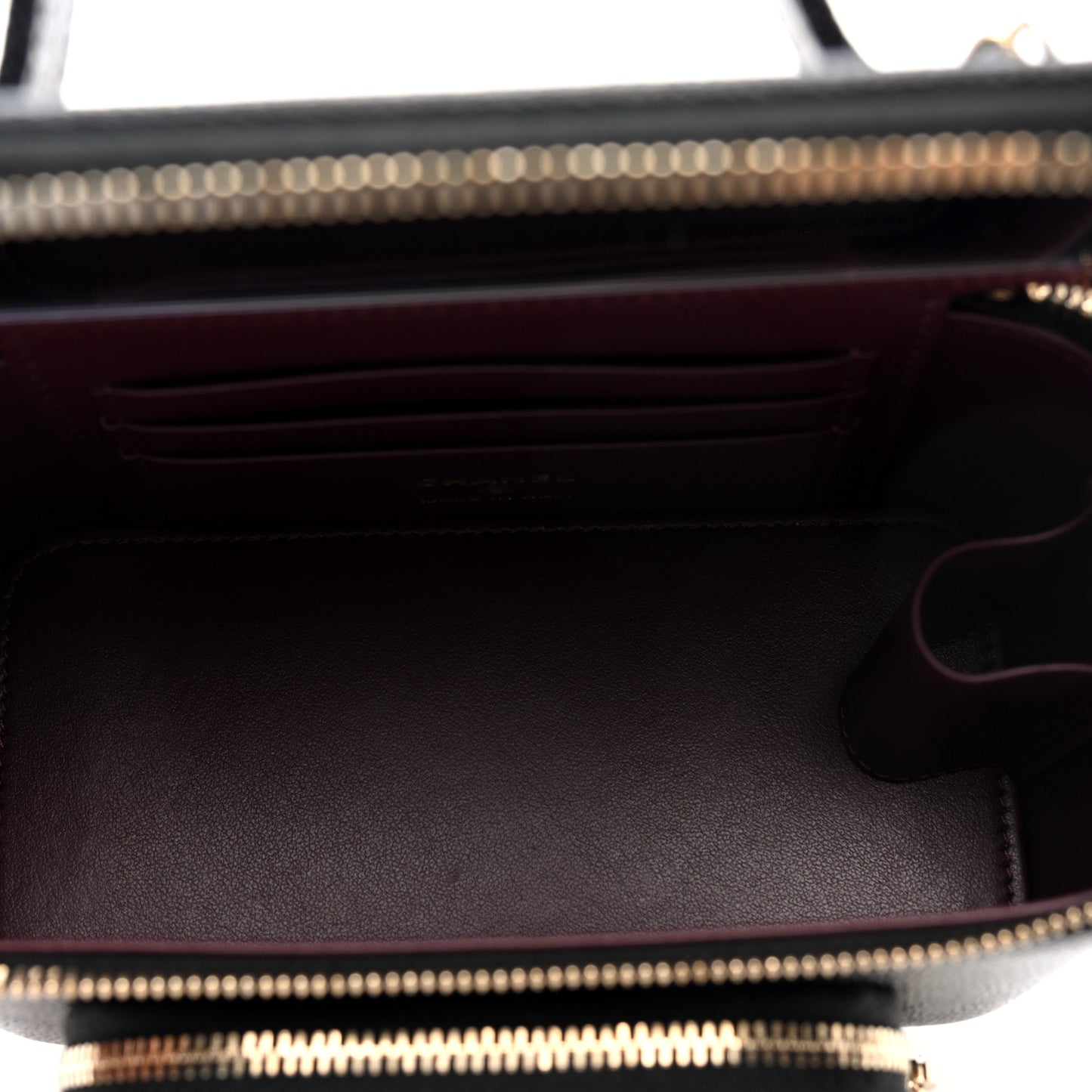 Caviar Quilted Top Handle Pocket Vanity Case Black