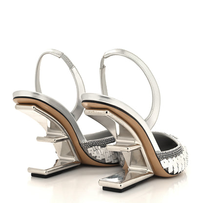 Fendi Paillette Embellished Fendi First Slingback Pump 37 Grigio 4 of 7