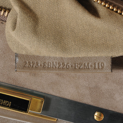 Fendi Vitello Suede Medium Peekaboo Iconic Satchel Nocciola Black 9 of 11