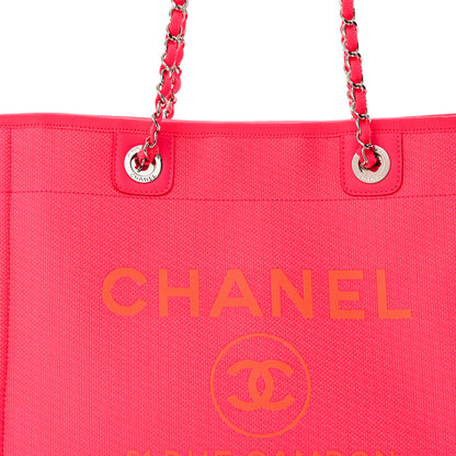 Chanel Mixed Fibers Small Deauville Tote Pink Orange 8 of 12