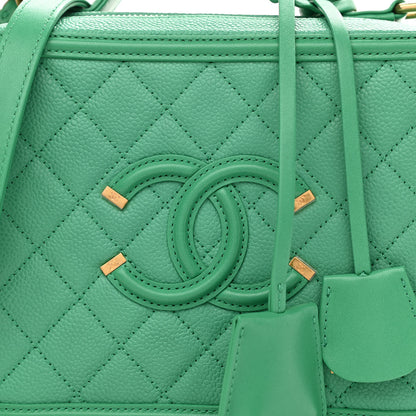 Chanel Caviar Quilted Medium CC Filigree Vanity Case Green 8 of 12
