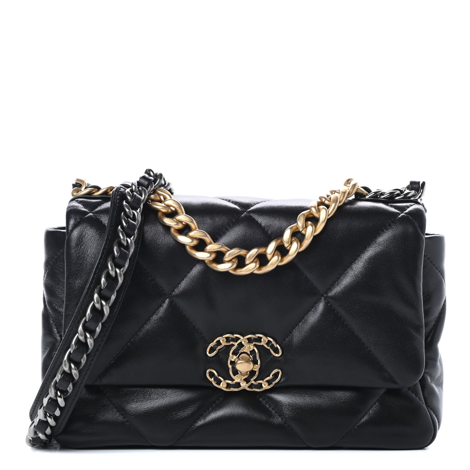 Chanel Goatskin Quilted Medium Chanel 19 Flap Black 1 of 11