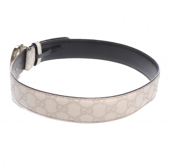 Guccissima Interlocking G Belt 80 32 Ivory