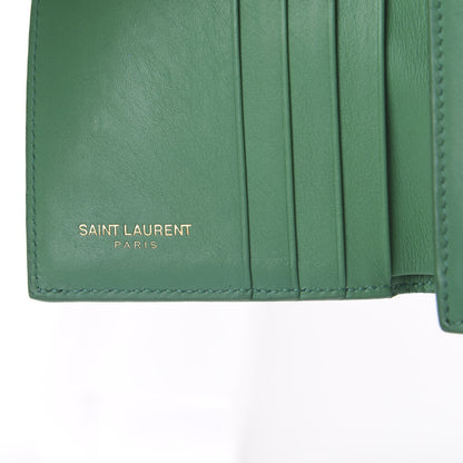 Saint Laurent Calfskin Classic Y Compact Wallet Green 5 of 5