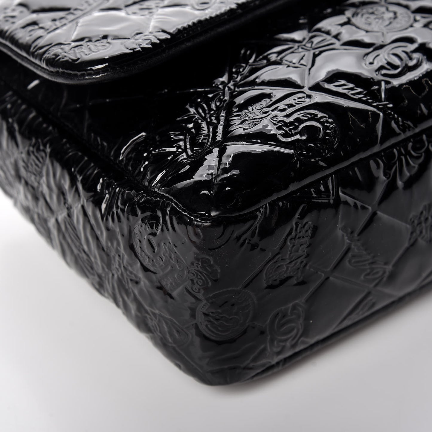 Patent Large Lucky Symbols Flap Black