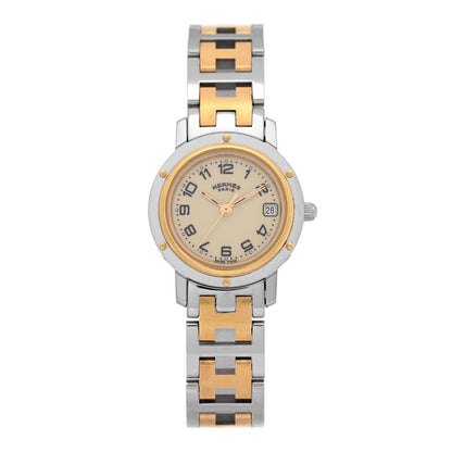 Hermes Stainless Steel 24mm Clipper Quartz Watch Gold 1 of 4