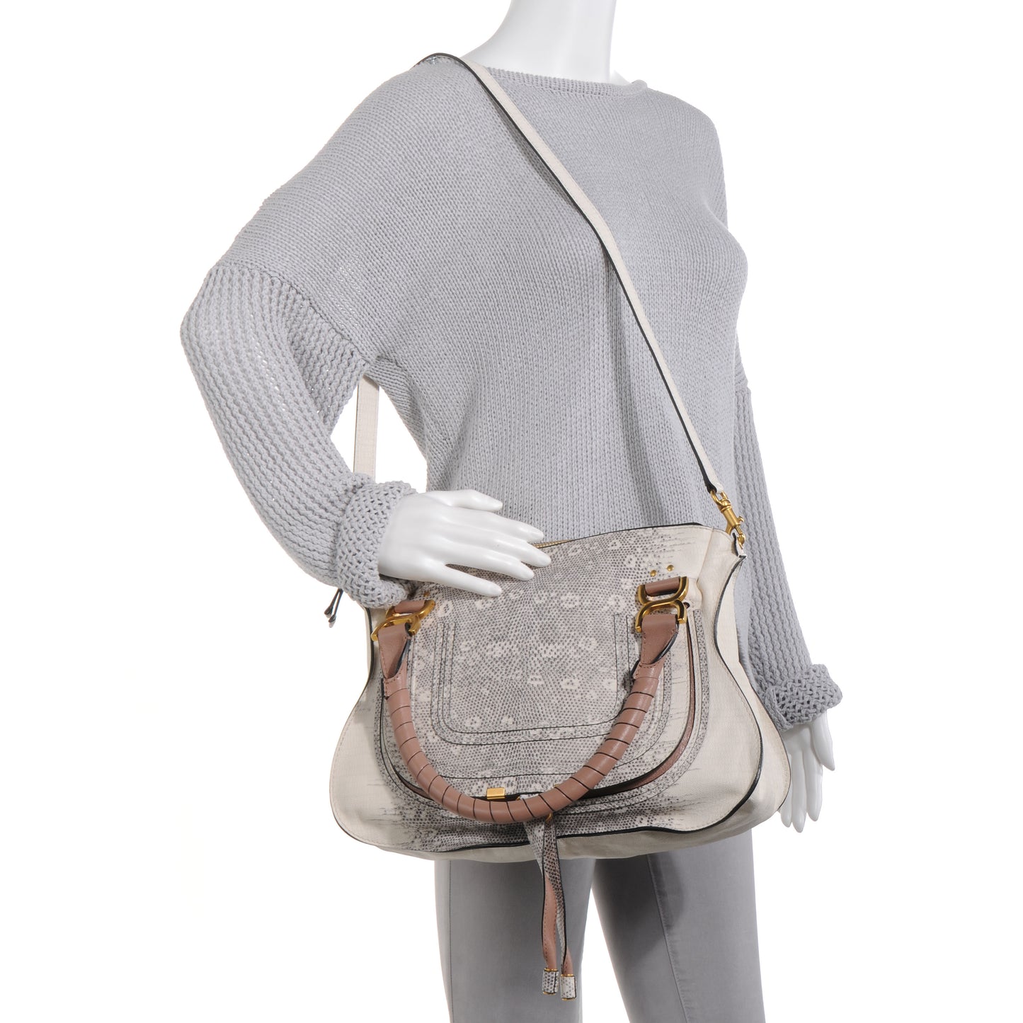 Lizard Embossed Medium Marcie Satchel