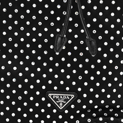 Prada Satin Crystal Metal Triangle Logo Drawstring Pouch Cristal 7 of 9