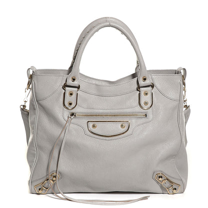 Balenciaga Chevre Gold Metallic Edge Hardware Velo Gris Perle 1 of 12