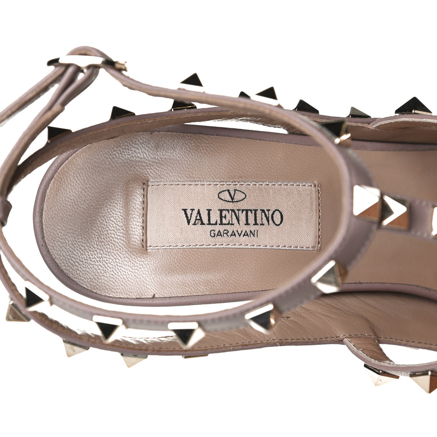 Valentino Garavani Patent Nappa Rockstud Ankle Strap 100mm Pumps 39 Poudre 9 of 13