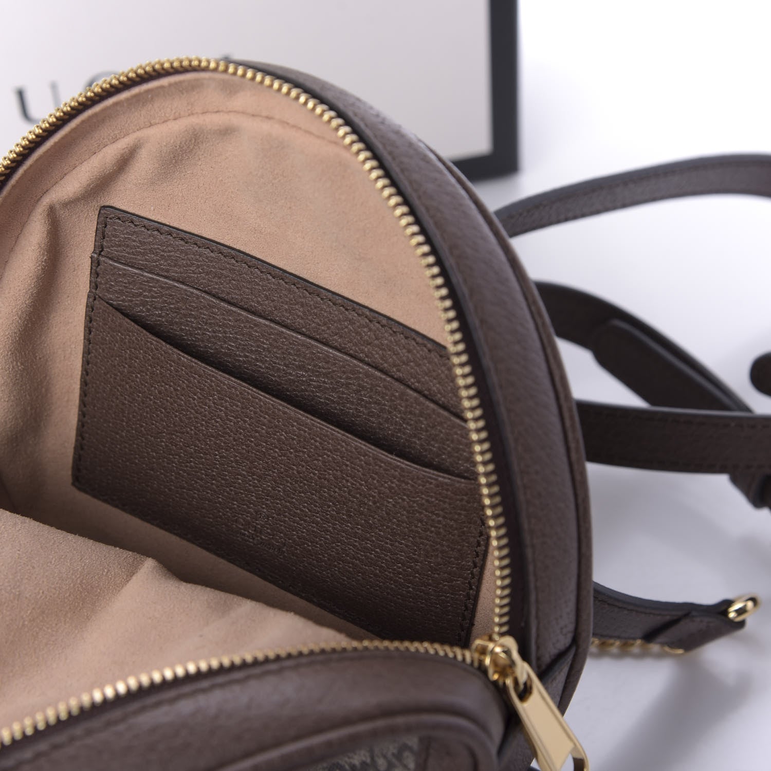 Gucci GG Supreme Monogram Web Mini Ophidia Round Backpack Brown 8 of 9