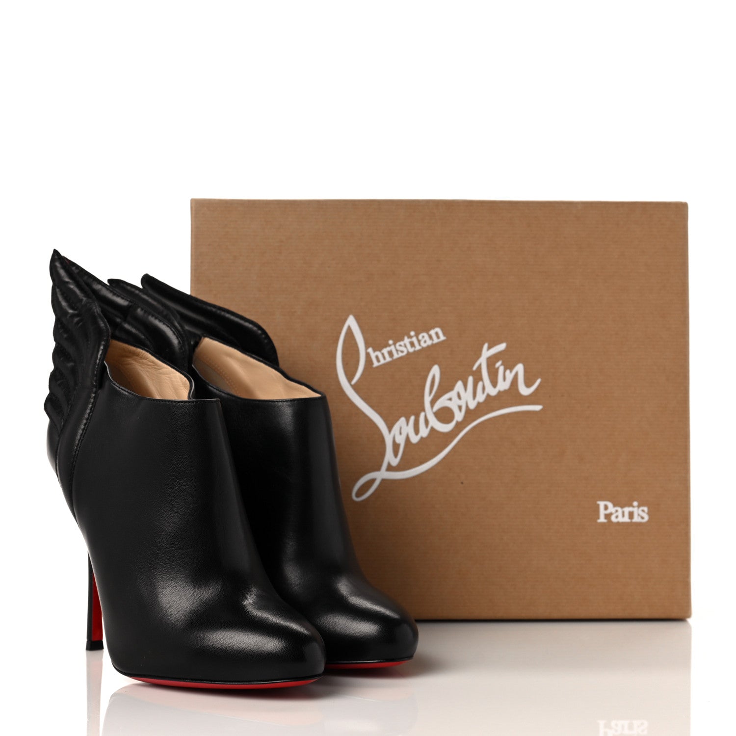 Christian Louboutin Calfskin Mercura Wing 100 Booties 39.5 Black 8 of 8
